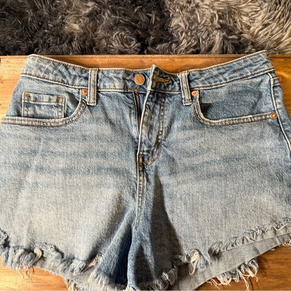 Wild Fable Light Blue Jean High‎ rise, rolled cuff shorts, cutoffs Shorts